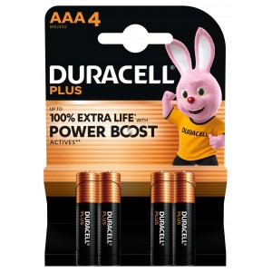 Duracell PLUS Power Boost LR03 AAA elementai MN2400, 4 vnt. Duracell PLUS Power Boost LR03 AAA elementai MN2400, 4 vnt.