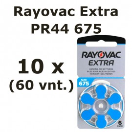 Rayovac Extra elementai klausos aparatams PR44 675, 60 vnt.