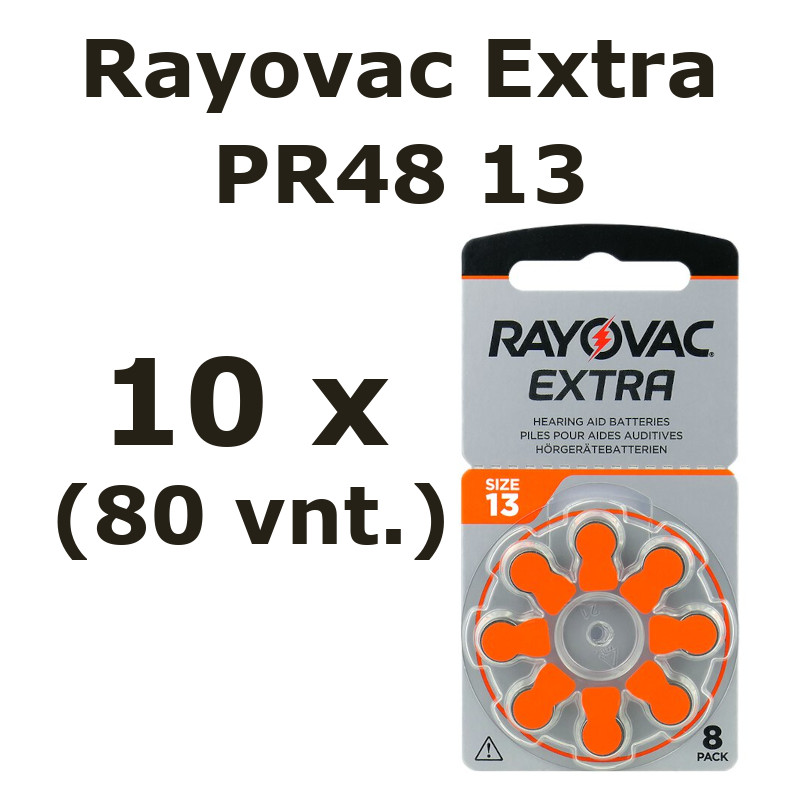 Rayovac Extra elementai klausos aparatams PR48 13, 80 vnt.