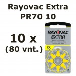 Rayovac Extra elementai klausos aparatams PR70 10, 80 vnt.