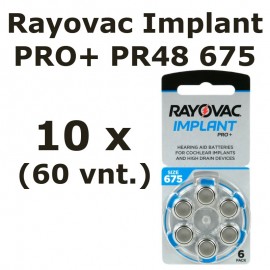 Rayovac Implant PRO+ elementai kochleariniams implantams PR44 675, 60 vnt.