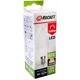 Rocket 6W E14 520lm 3000K A+ LED lemputė, 1 vnt.