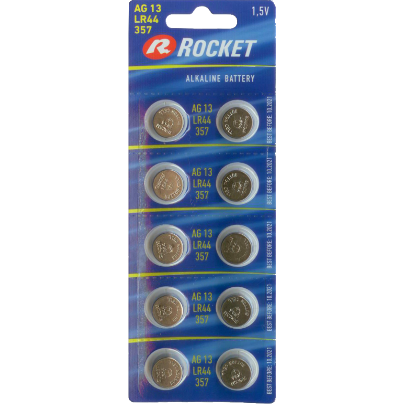 Rocket Alkaline LR44 A76 AG13 elementas, 10 vnt.