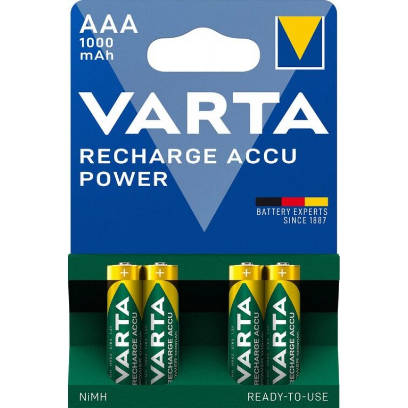 Varta Recharge Accu Power 1000mAh AAA akumuliatorius 5703, 4 vnt.