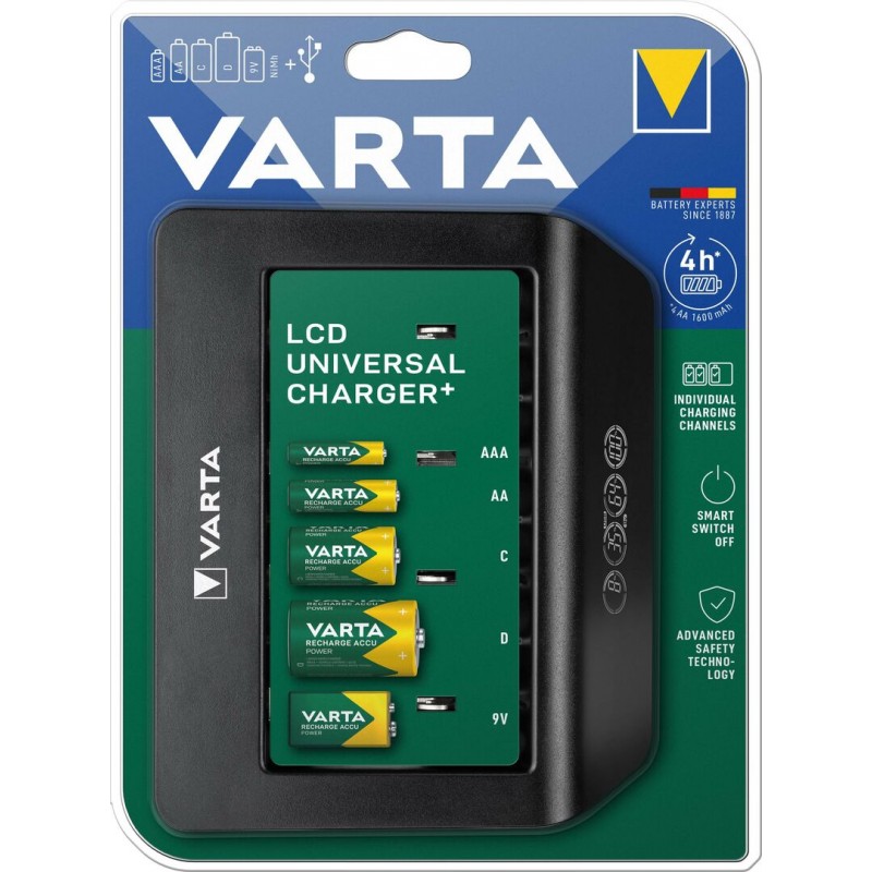 Varta AAA/AA/C/D/9V elementų kroviklis LCD Universal Charger Plus 57688
