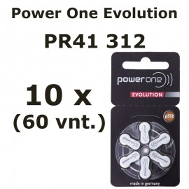 Power One Evolution elementai klausos aparatams PR41 312, 60 vnt.