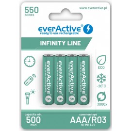 everActive Infinity Ready to Use 550mAh AAA akumuliatorius, 4 vnt.