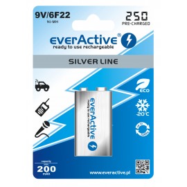 everActive Silver line Ready to Use 9V 250mAh akumuliatorius, 1 vnt.