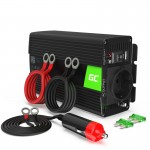 Green Cell automobilinis 300W/600W įtampos keitiklis 12V DC / 230V AC (sinusinė įtampa) su 5V 1A USB