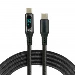 everActive 1m USB-C PD 3A 60W pintas kabelis su LCD ekranu CBB-1PDL