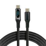 everActive 2m USB-C PD 3.0 5A 100W pintas kabelis su LCD ekranu CBB-2PD5L