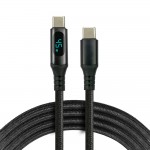 everActive 3m USB-C PD 2.25A 45W pintas kabelis su LCD ekranu CBB-3PDL