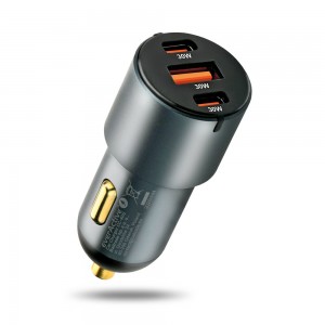 Everactive 60W automobilinis USB QC3.0 ir 2xUSB-C PD įkroviklis CC-40Q Everactive 60W automobilinis USB QC3.0 ir 2xUSB-C PD įkroviklis CC-40Q