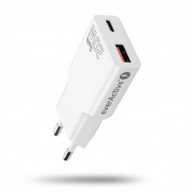 everActive 20W USB-A QC 3.0 ir USB-C PD PPS GaN įkroviklis SC-340Q everActive 20W USB-A QC 3.0 ir USB-C PD PPS GaN įkroviklis SC-340Q