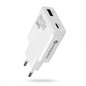 everActive 45W USB-A QC 3.0 ir USB-C PD PPS GaN įkroviklis SC-460Q everActive 45W USB-A QC 3.0 ir USB-C PD PPS GaN įkroviklis SC-460Q