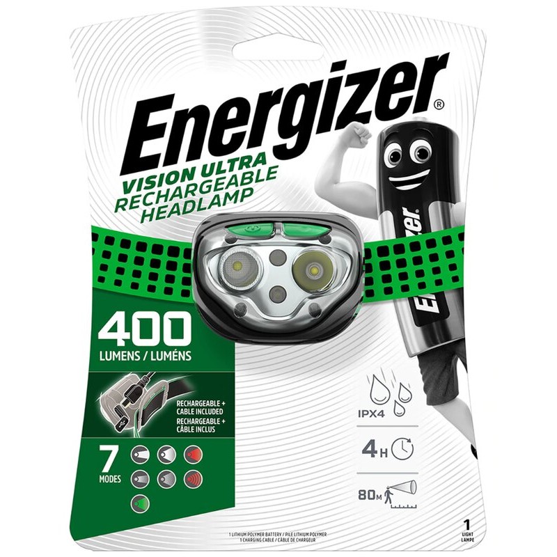 Energizer 400lm įkraunamas galvos žibintuvėlis Vision Ultra