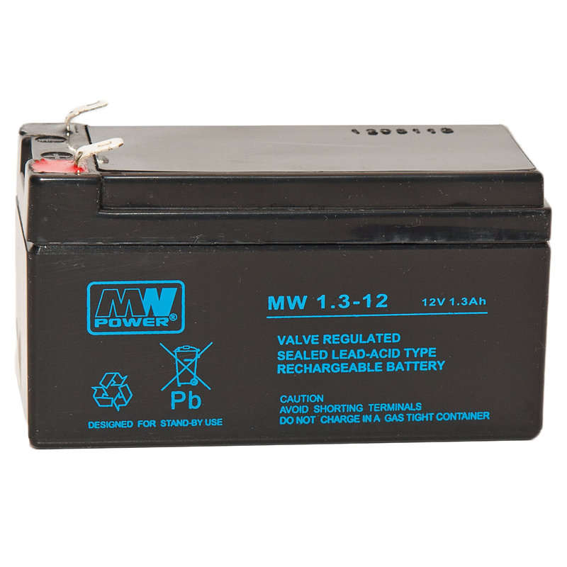 MWPower MW 12V 1.3Ah F1(187) AGM akumuliatorius, 6-9 metai