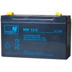 MWPower MW 6V 12Ah F2(250) AGM akumuliatorius, 6-9 metai