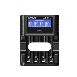 Xtar 4 x Ni-MH ir 1.5V Li-ion AA/AAA akumuliatorių kroviklis su LCD ekranu L4 PRO