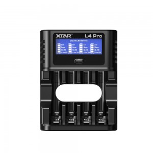 Xtar 4 x Ni-MH ir 1.5V Li-ion AA/AAA akumuliatorių kroviklis su LCD ekranu L4 PRO