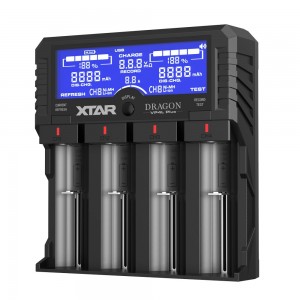 Xtar universalus 4 x Li-ion ir Ni-MH akumuliatorių įkroviklis su LCD ekranu VP4L PLUS DRAGON