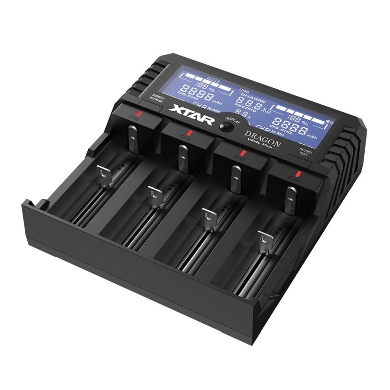 Xtar universalus 4 x Li-ion ir Ni-MH akumuliatorių įkroviklis su LCD ekranu VP4L PLUS DRAGON