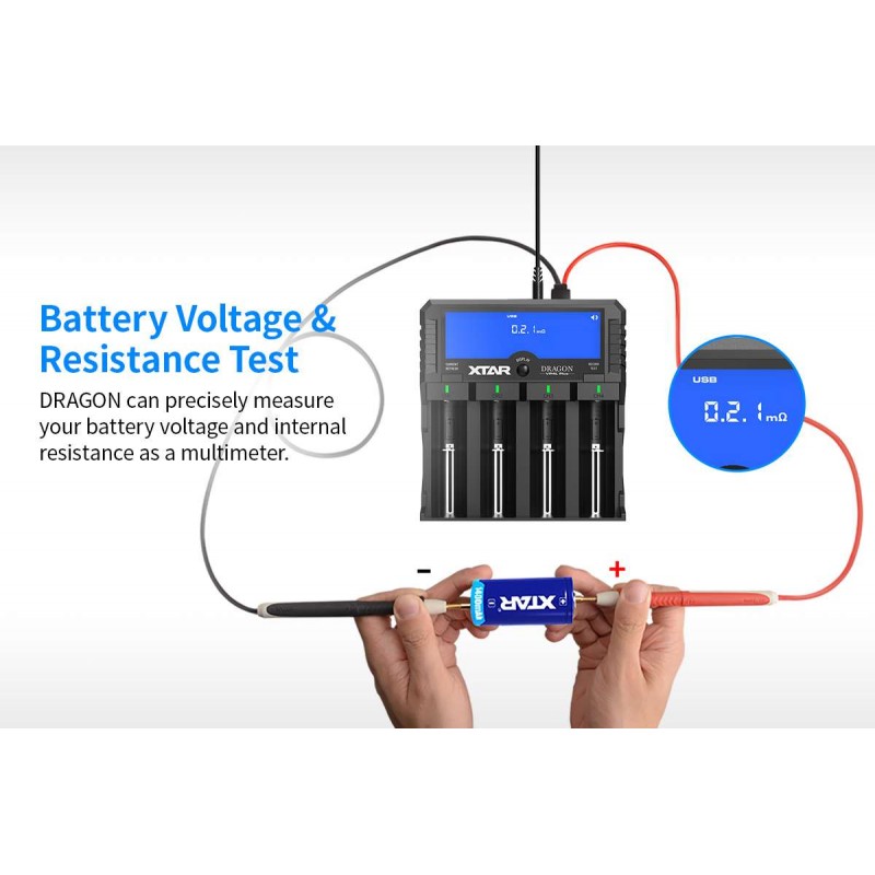 Xtar universalus 4 x Li-ion ir Ni-MH akumuliatorių įkroviklis su LCD ekranu VP4L PLUS DRAGON