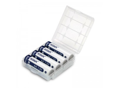 Xtar 1,5V 2200mAh AA įkraunamas elementas, 4 vnt. + dėklas
