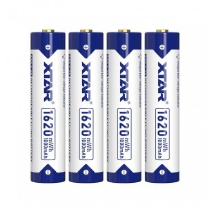 Xtar 1,5V 1000mAh AAA įkraunamas Li-ion elementas, 4 vnt. + dėklas